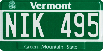 VT license plate NIK495
