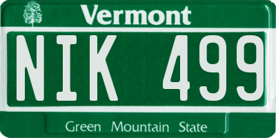 VT license plate NIK499