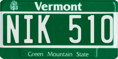 VT license plate NIK510