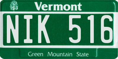VT license plate NIK516