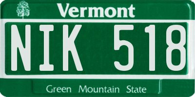 VT license plate NIK518