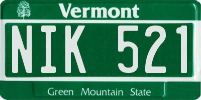 VT license plate NIK521