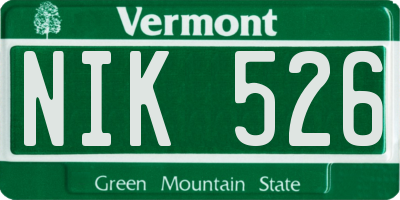 VT license plate NIK526