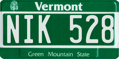VT license plate NIK528