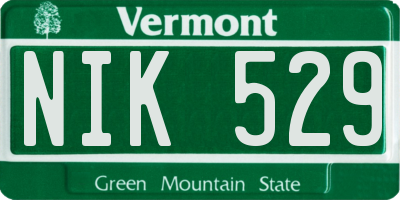 VT license plate NIK529