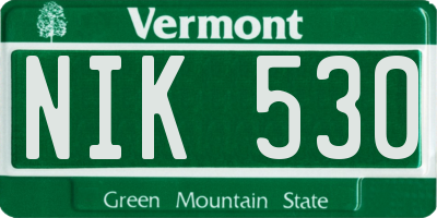 VT license plate NIK530