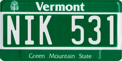 VT license plate NIK531