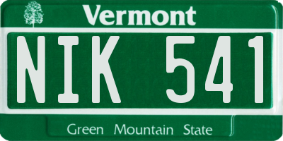 VT license plate NIK541