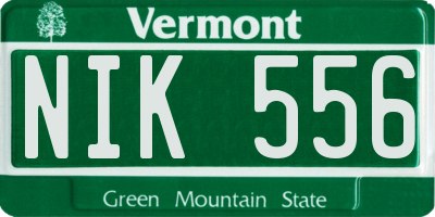 VT license plate NIK556