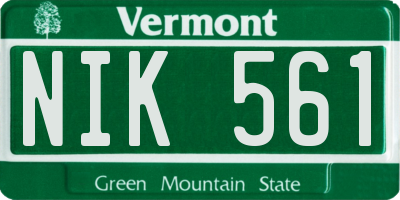 VT license plate NIK561