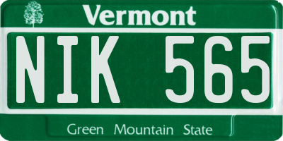VT license plate NIK565