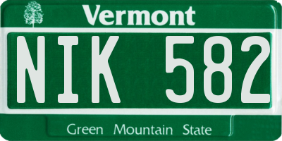 VT license plate NIK582