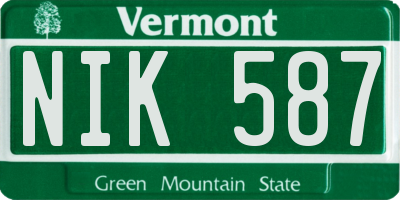 VT license plate NIK587