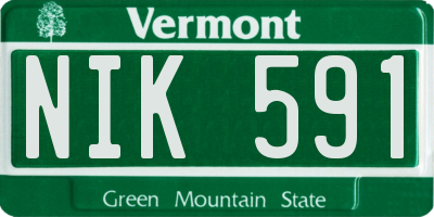 VT license plate NIK591
