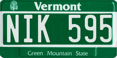 VT license plate NIK595