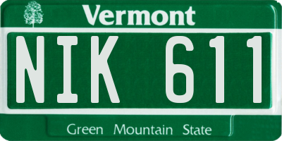 VT license plate NIK611