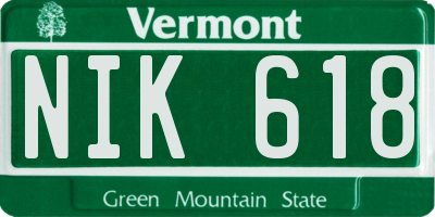 VT license plate NIK618