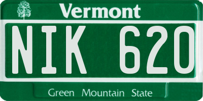 VT license plate NIK620