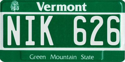VT license plate NIK626
