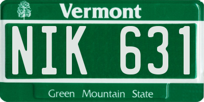 VT license plate NIK631