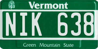 VT license plate NIK638