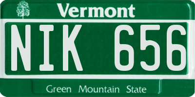 VT license plate NIK656