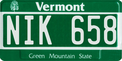 VT license plate NIK658