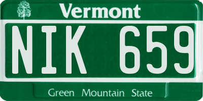 VT license plate NIK659