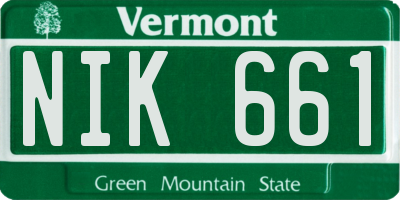VT license plate NIK661