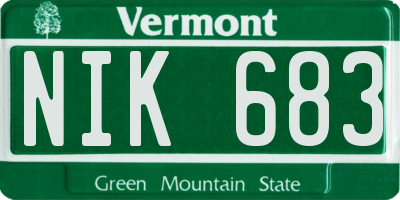 VT license plate NIK683