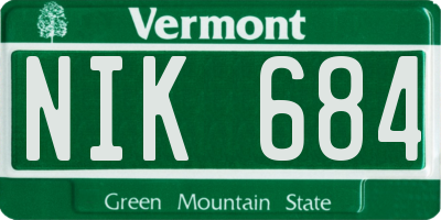 VT license plate NIK684