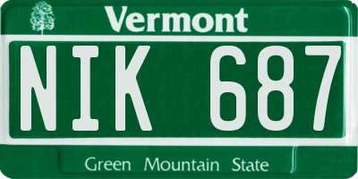 VT license plate NIK687