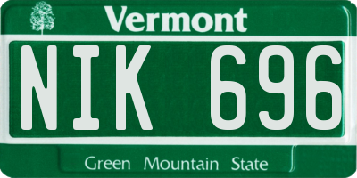 VT license plate NIK696