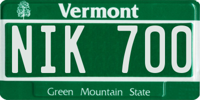 VT license plate NIK700