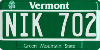 VT license plate NIK702