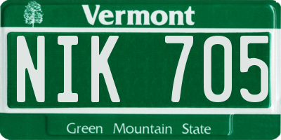 VT license plate NIK705