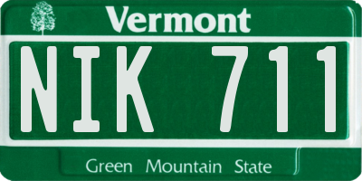 VT license plate NIK711