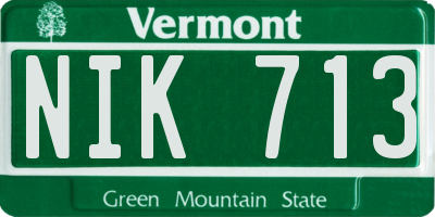 VT license plate NIK713
