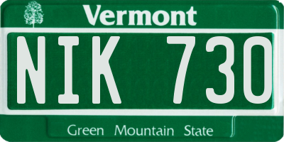 VT license plate NIK730