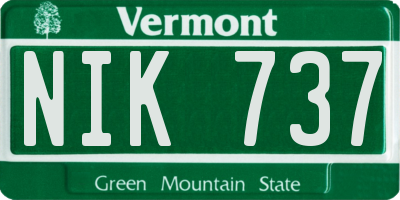 VT license plate NIK737