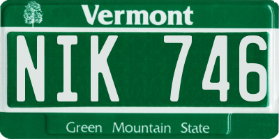 VT license plate NIK746