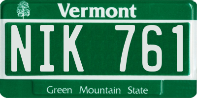 VT license plate NIK761