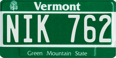 VT license plate NIK762