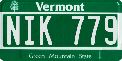VT license plate NIK779