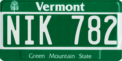 VT license plate NIK782