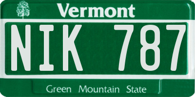 VT license plate NIK787
