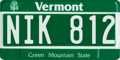 VT license plate NIK812
