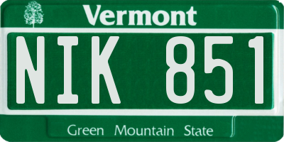 VT license plate NIK851