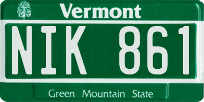 VT license plate NIK861