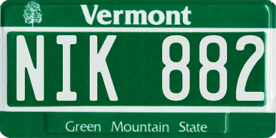 VT license plate NIK882